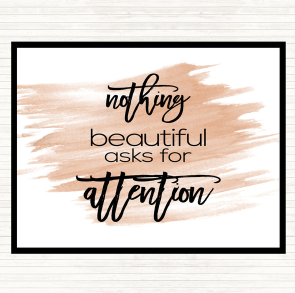 Watercolour Nothing Beautiful Quote Mouse Mat Pad