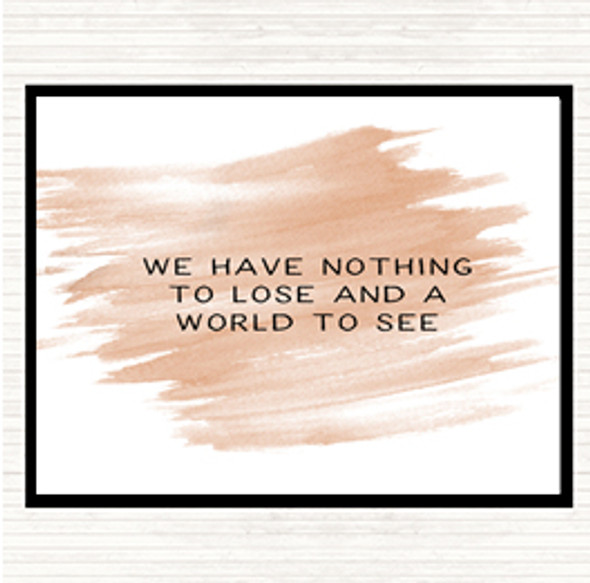 Watercolour Nothing To Lose Quote Mouse Mat Pad