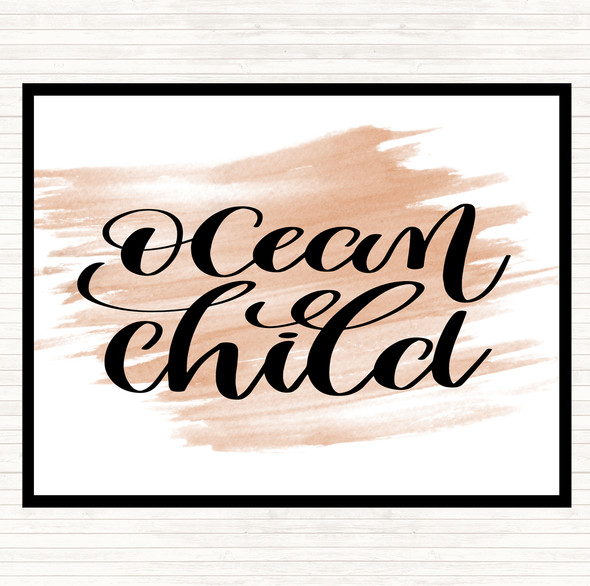 Watercolour Ocean Child Quote Dinner Table Placemat