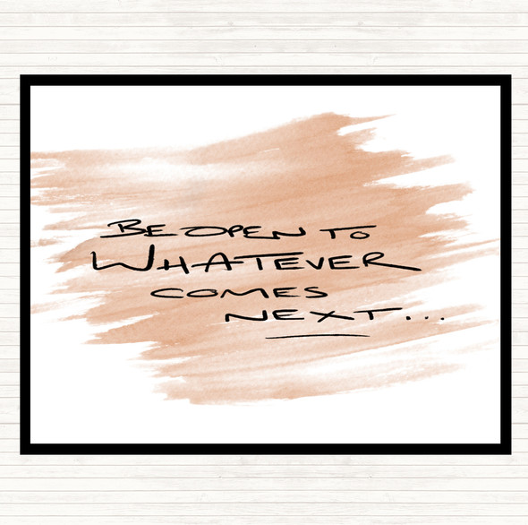 Watercolour Be Open To What's Next Quote Dinner Table Placemat