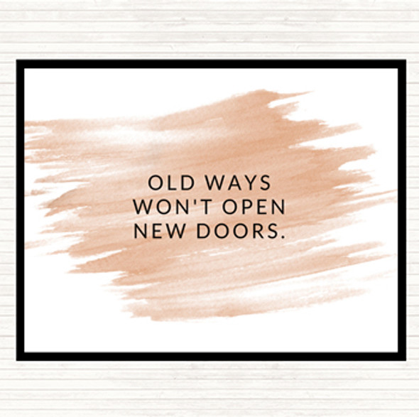 Watercolour Old Ways Wont Open Doors Quote Mouse Mat Pad