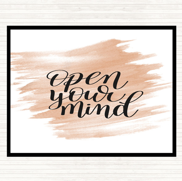 Watercolour Open Mind Quote Mouse Mat Pad