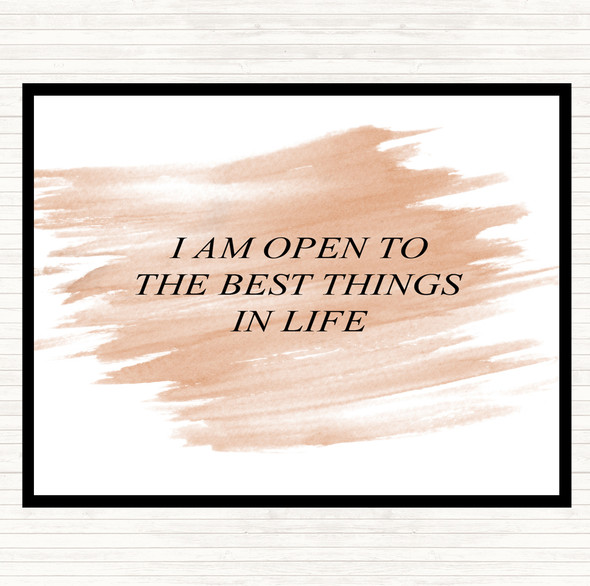 Watercolour Open To The Best Quote Mouse Mat Pad