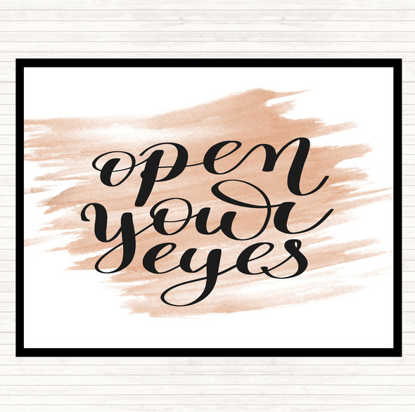 Watercolour Open Your Eyes Quote Dinner Table Placemat