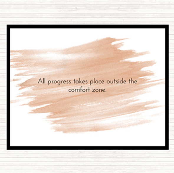 Watercolour Outside The Comfort Zone Quote Dinner Table Placemat