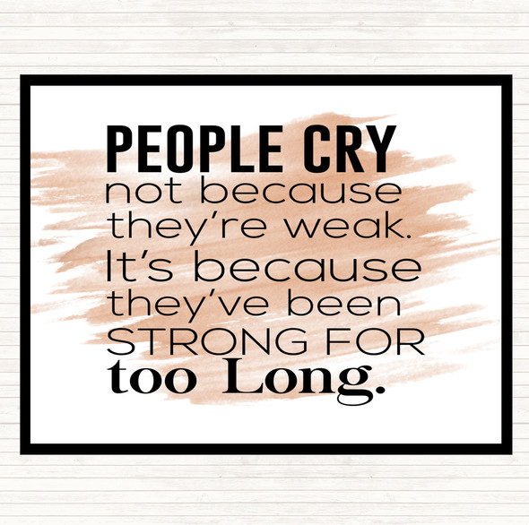 Watercolour People Cry Quote Dinner Table Placemat