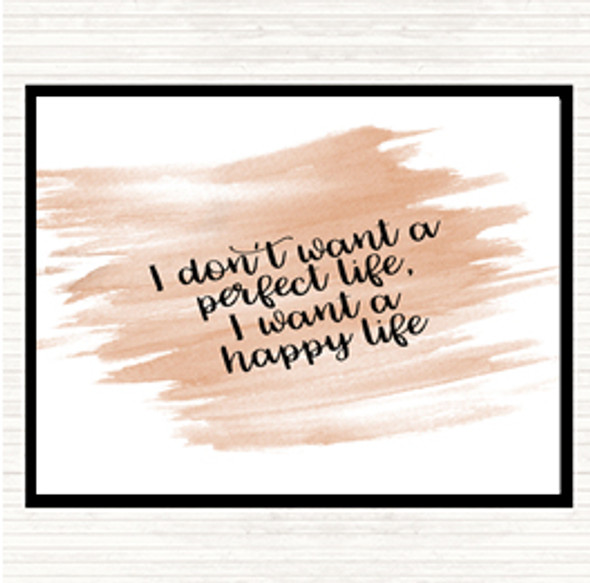 Watercolour Perfect Life Quote Mouse Mat Pad