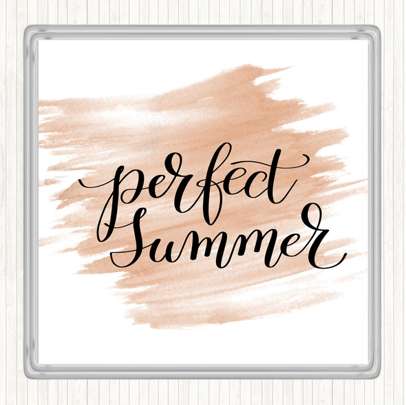 Watercolour Perfect Summer Quote Drinks Mat Coaster