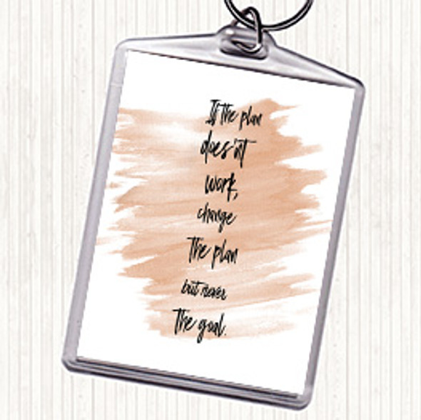 Watercolour Plan Doesn't Work Quote Bag Tag Keychain Keyring