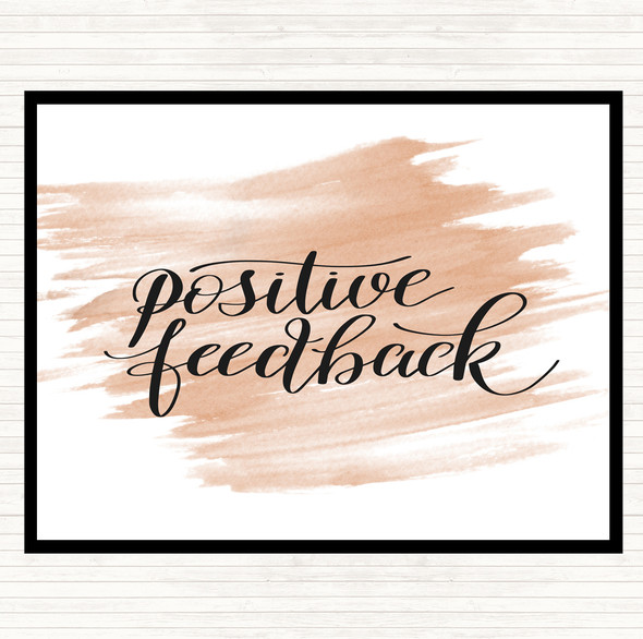 Watercolour Positive Feedback Quote Dinner Table Placemat