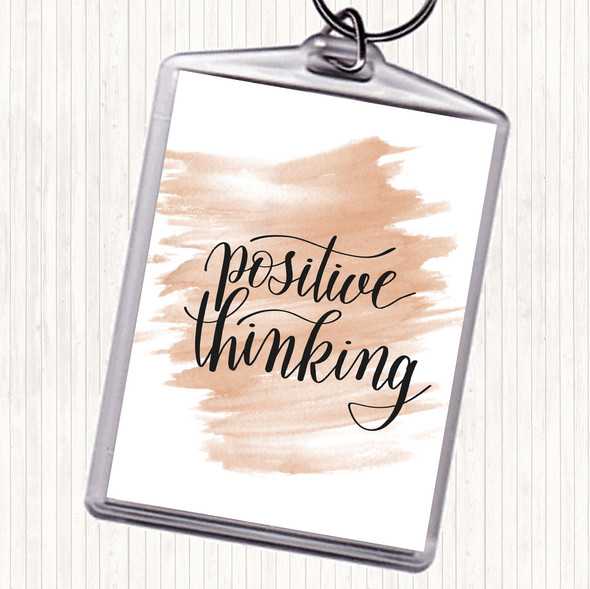 Watercolour Positive Thinking Quote Bag Tag Keychain Keyring