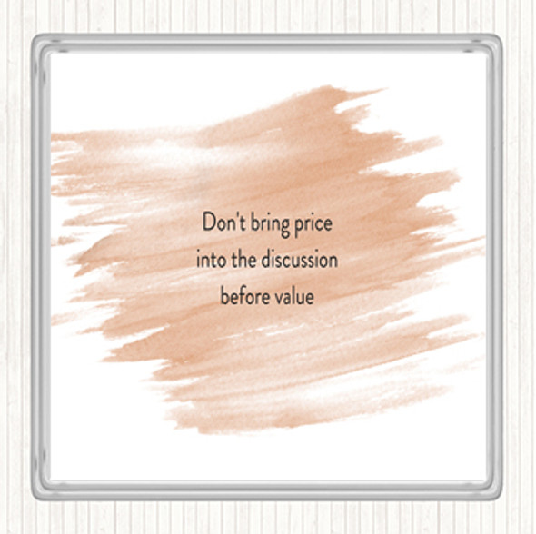Watercolour Price Before Value Quote Drinks Mat Coaster