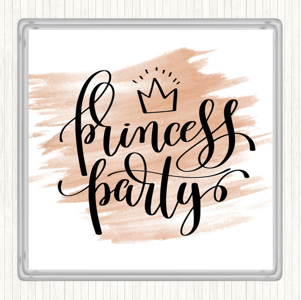Watercolour Princess Party Quote Drinks Mat Coaster