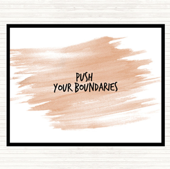 Watercolour Push Your Boundaries Quote Dinner Table Placemat