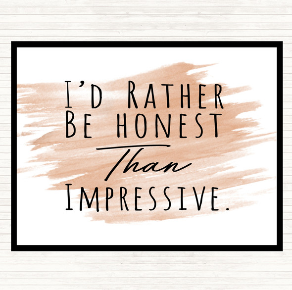 Watercolour Rather Be Honest Quote Dinner Table Placemat