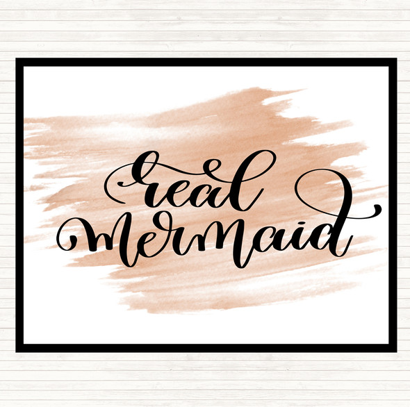 Watercolour Real Mermaid Quote Mouse Mat Pad