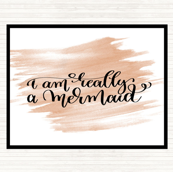 Watercolour Really A Mermaid Quote Mouse Mat Pad