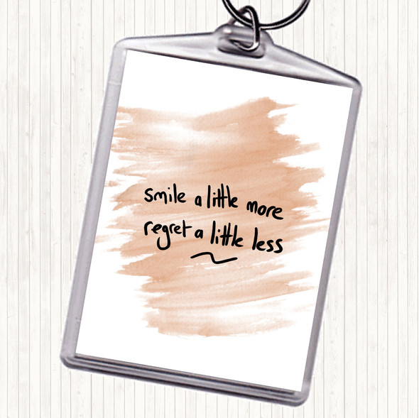 Watercolour Regret Less Quote Bag Tag Keychain Keyring