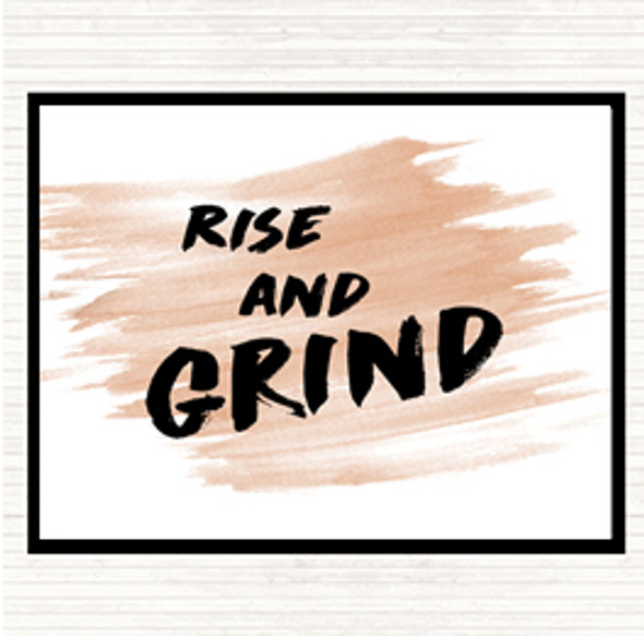 Watercolour Rise And Grind Bold Quote Mouse Mat Pad