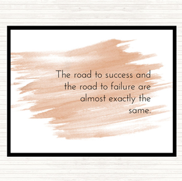 Watercolour Road To Success Quote Mouse Mat Pad