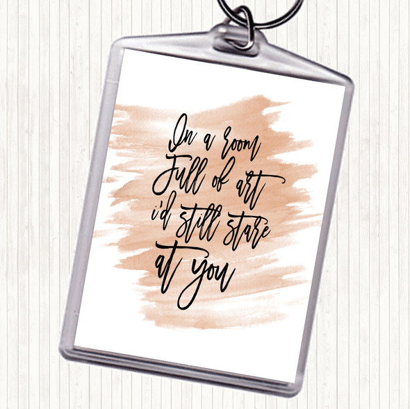Watercolour Room Full Of Art Quote Bag Tag Keychain Keyring