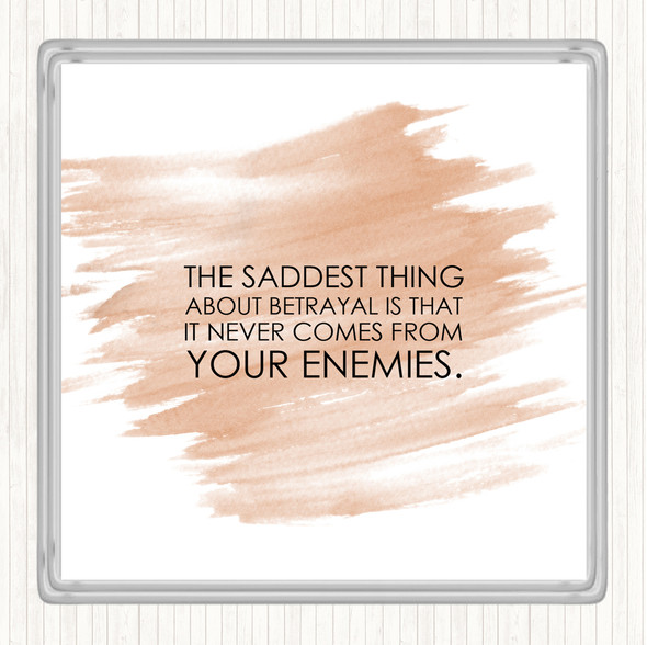 Watercolour Saddest Thing Quote Drinks Mat Coaster