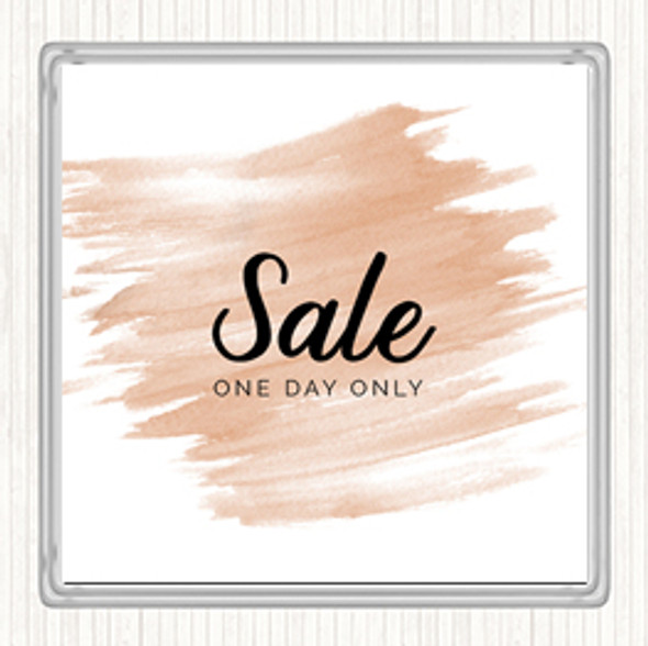 Watercolour Sale One Day Only Quote Drinks Mat Coaster