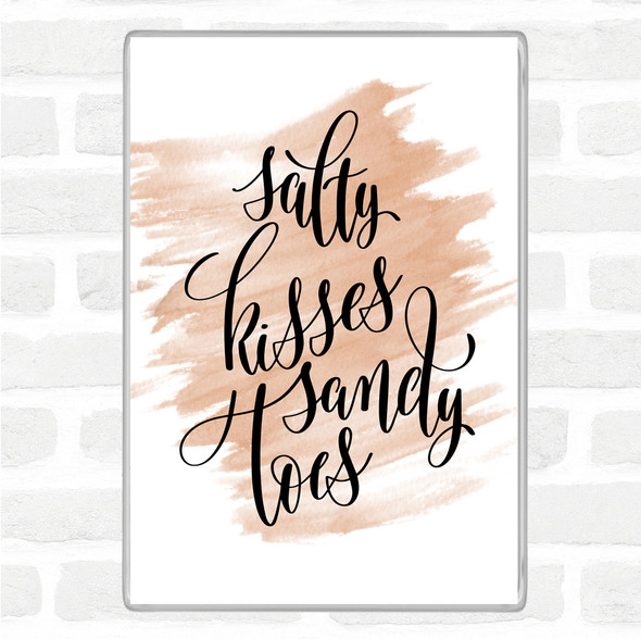 Watercolour Salty Kisses Sandy Toes Quote Jumbo Fridge Magnet