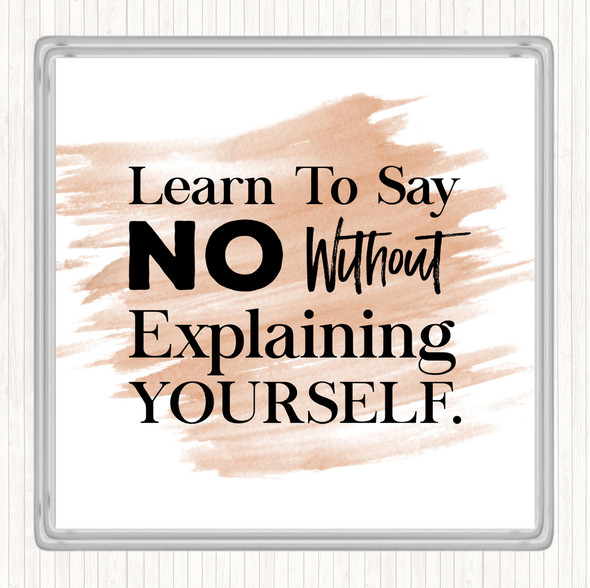 Watercolour Say No Quote Drinks Mat Coaster