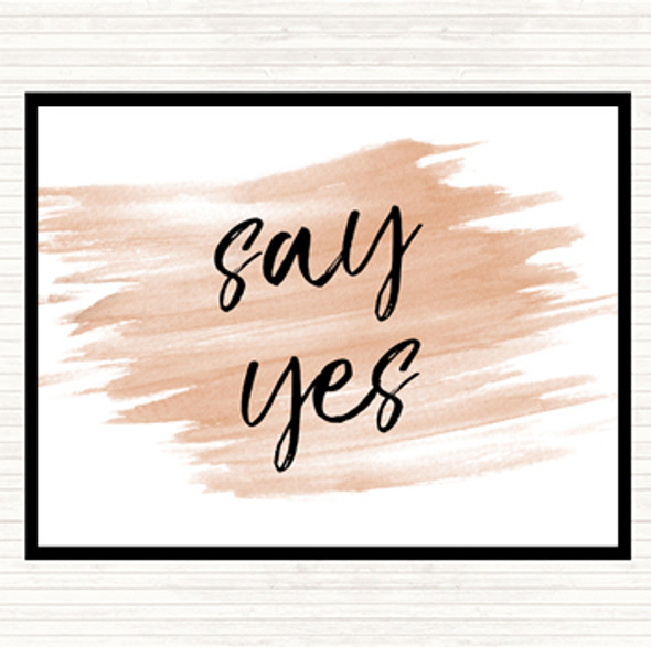 Watercolour Say Yes Quote Dinner Table Placemat