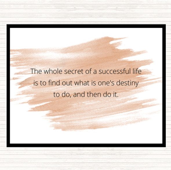 Watercolour Secret Of Successful Life Quote Dinner Table Placemat