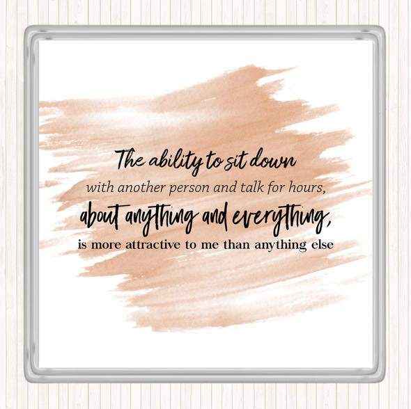 Watercolour Ability To Sit Down Quote Drinks Mat Coaster