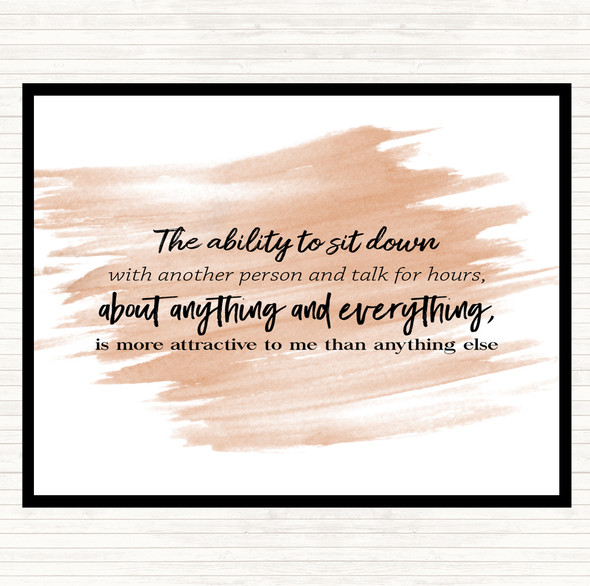 Watercolour Ability To Sit Down Quote Dinner Table Placemat