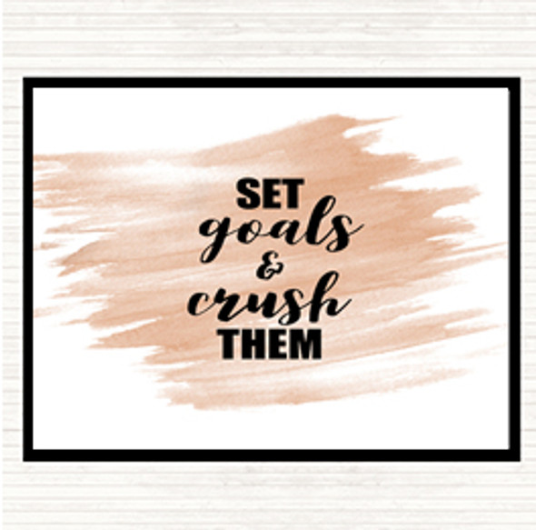 Watercolour Set Goals Quote Dinner Table Placemat