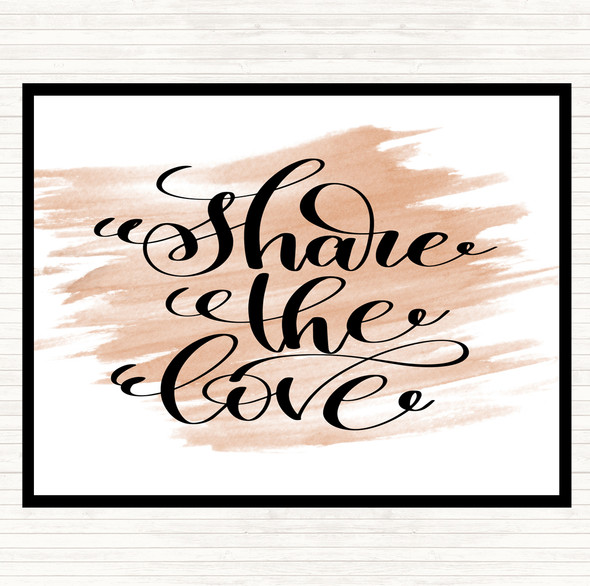 Watercolour Share The Love Quote Mouse Mat Pad