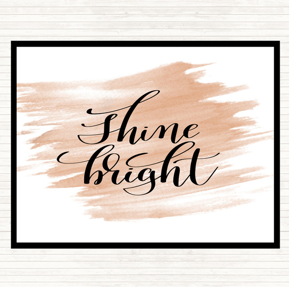 Watercolour Shine Bright Quote Dinner Table Placemat