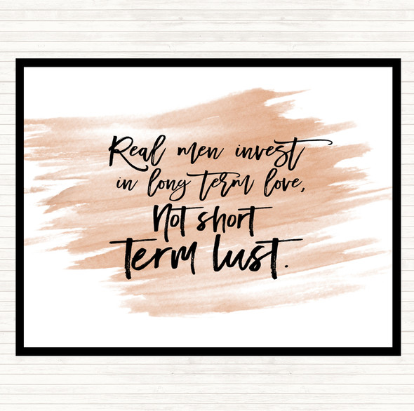 Watercolour Short Term Lust Quote Dinner Table Placemat