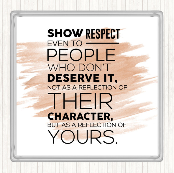 Watercolour Show Respect Quote Drinks Mat Coaster