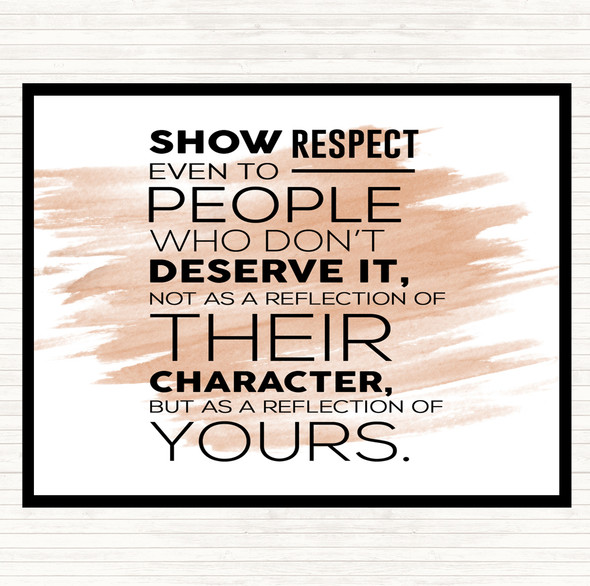 Watercolour Show Respect Quote Dinner Table Placemat