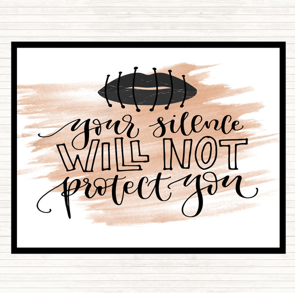 Watercolour Silence Not Protect Quote Mouse Mat Pad