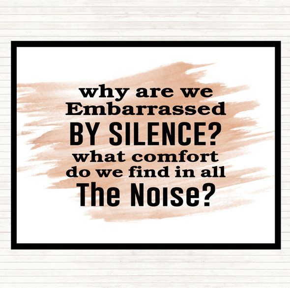 Watercolour Silence Quote Mouse Mat Pad