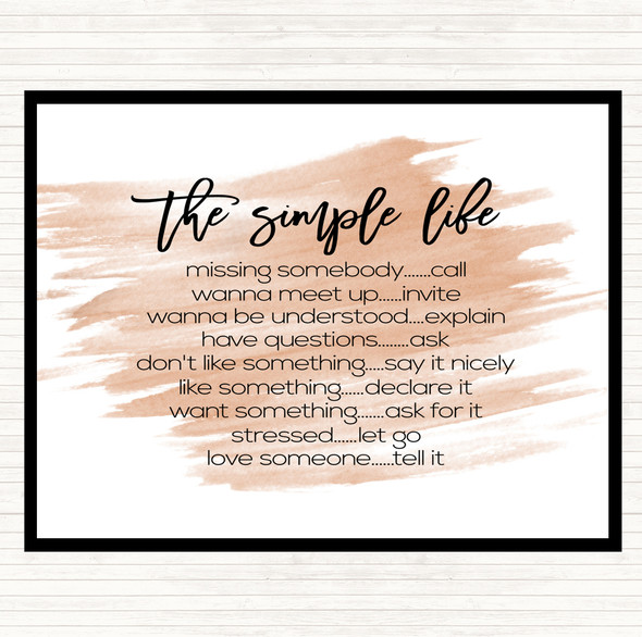 Watercolour Simple Life Quote Mouse Mat Pad