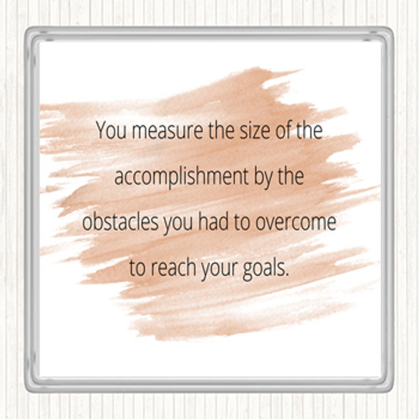 Watercolour Size Of Accomplishment Quote Drinks Mat Coaster