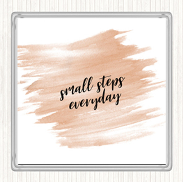 Watercolour Small Steps Quote Drinks Mat Coaster