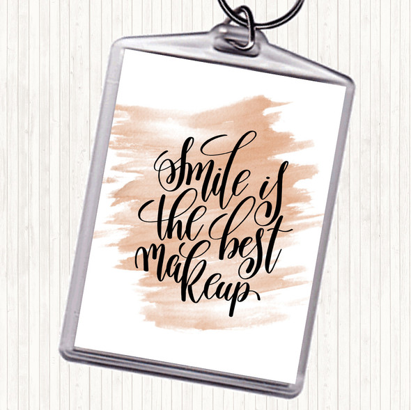 Watercolour Smile Best Makeup Quote Bag Tag Keychain Keyring