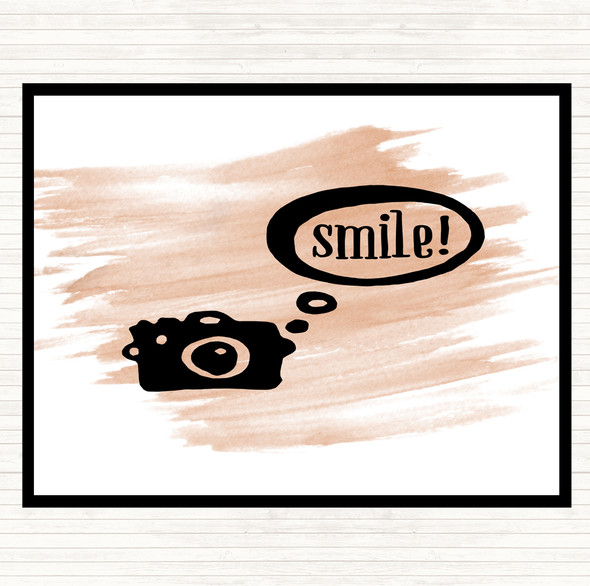 Watercolour Smile Camera Quote Dinner Table Placemat