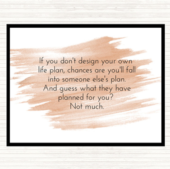 Watercolour Someone Else's Plan Quote Dinner Table Placemat