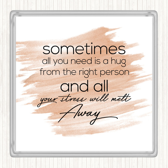 Watercolour Sometimes All You Need Quote Drinks Mat Coaster