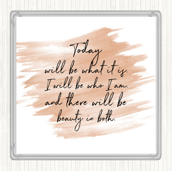 Watercolour Beauty In Both Quote Drinks Mat Coaster