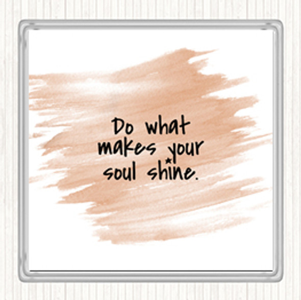 Watercolour Soul Shine Quote Drinks Mat Coaster